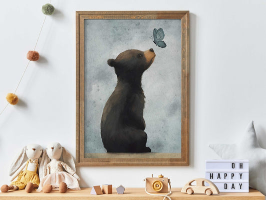 Bear Nursery Decor, Adorable Animal Wall Art, Neutral Baby Room Decor - WildfieldPrints