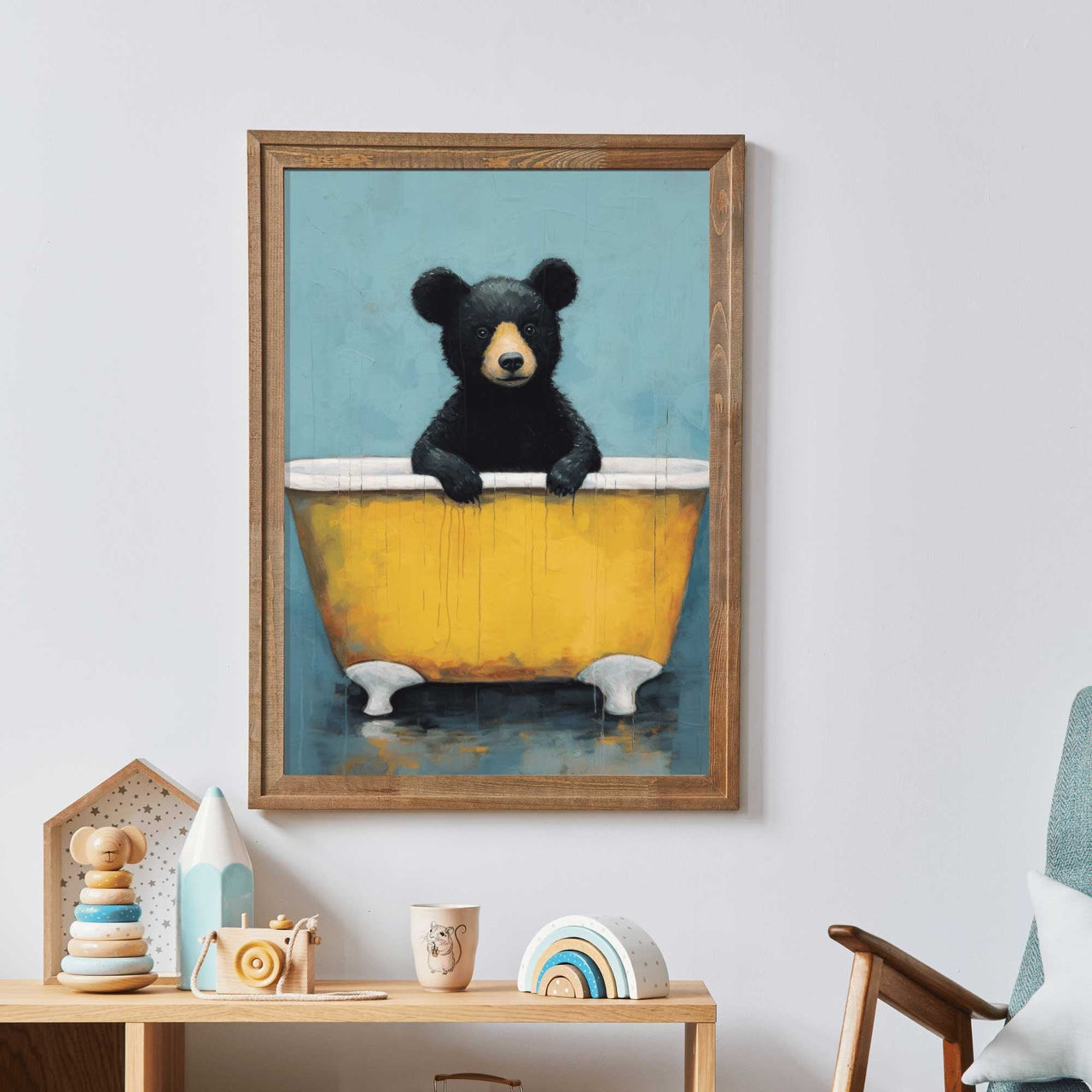Baby Bear Wall Art – Woodland Kids Room Print