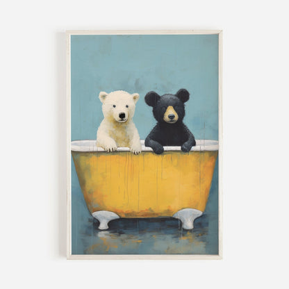 Bear Nursery Decor, Cute Rustic Animal Wall Art, Forest Woodland Print - WildfieldPrints
