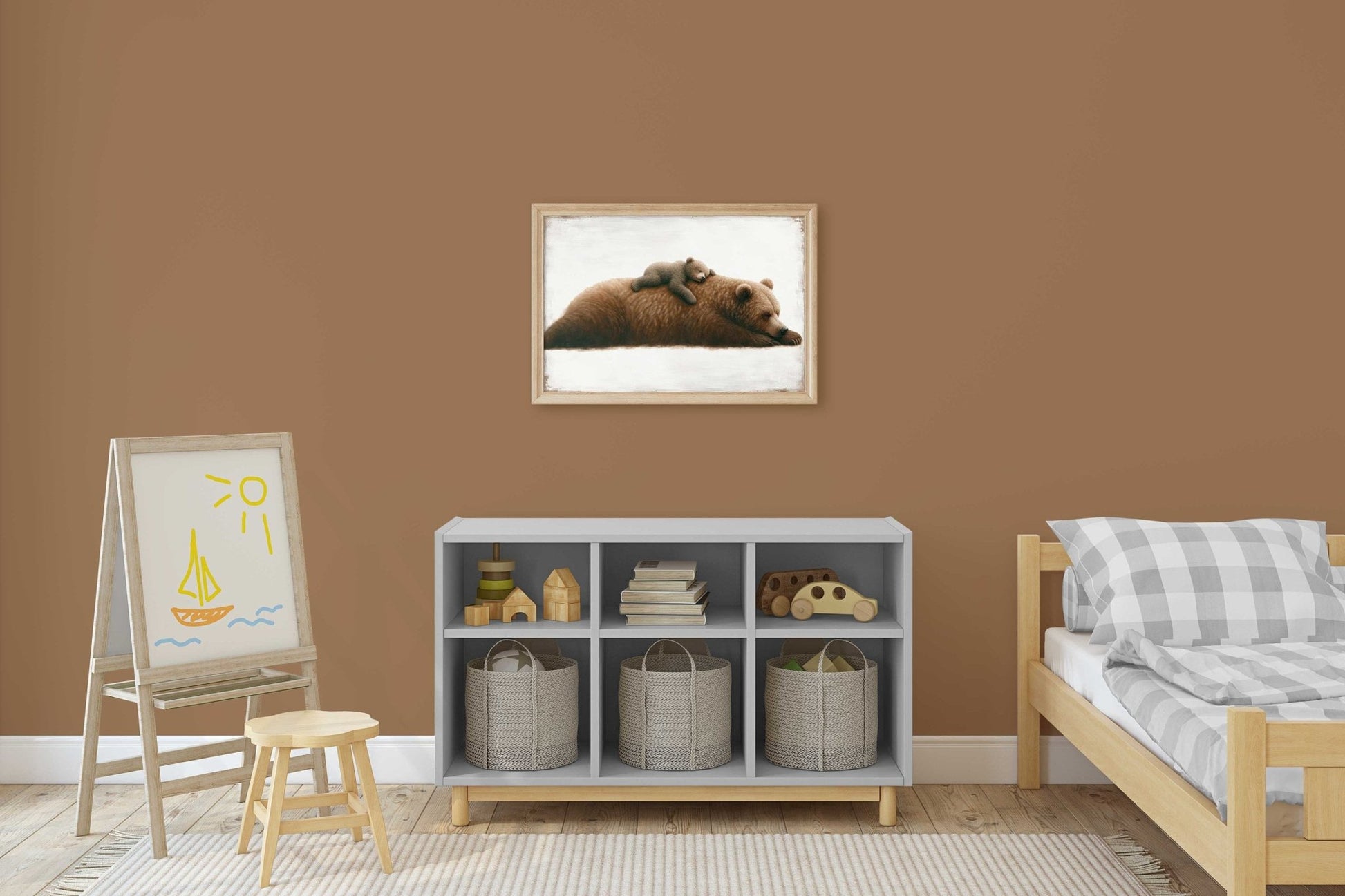 Bear Nursery Decor, Forest Animal Wall Art, Rustic Kids Room Decor - WildfieldPrints