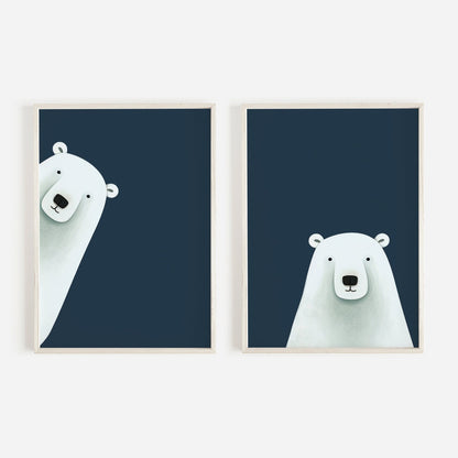 Bear Nursery Decor, Polar Bear Print, Whimsical Boys Room Art - WildfieldPrints