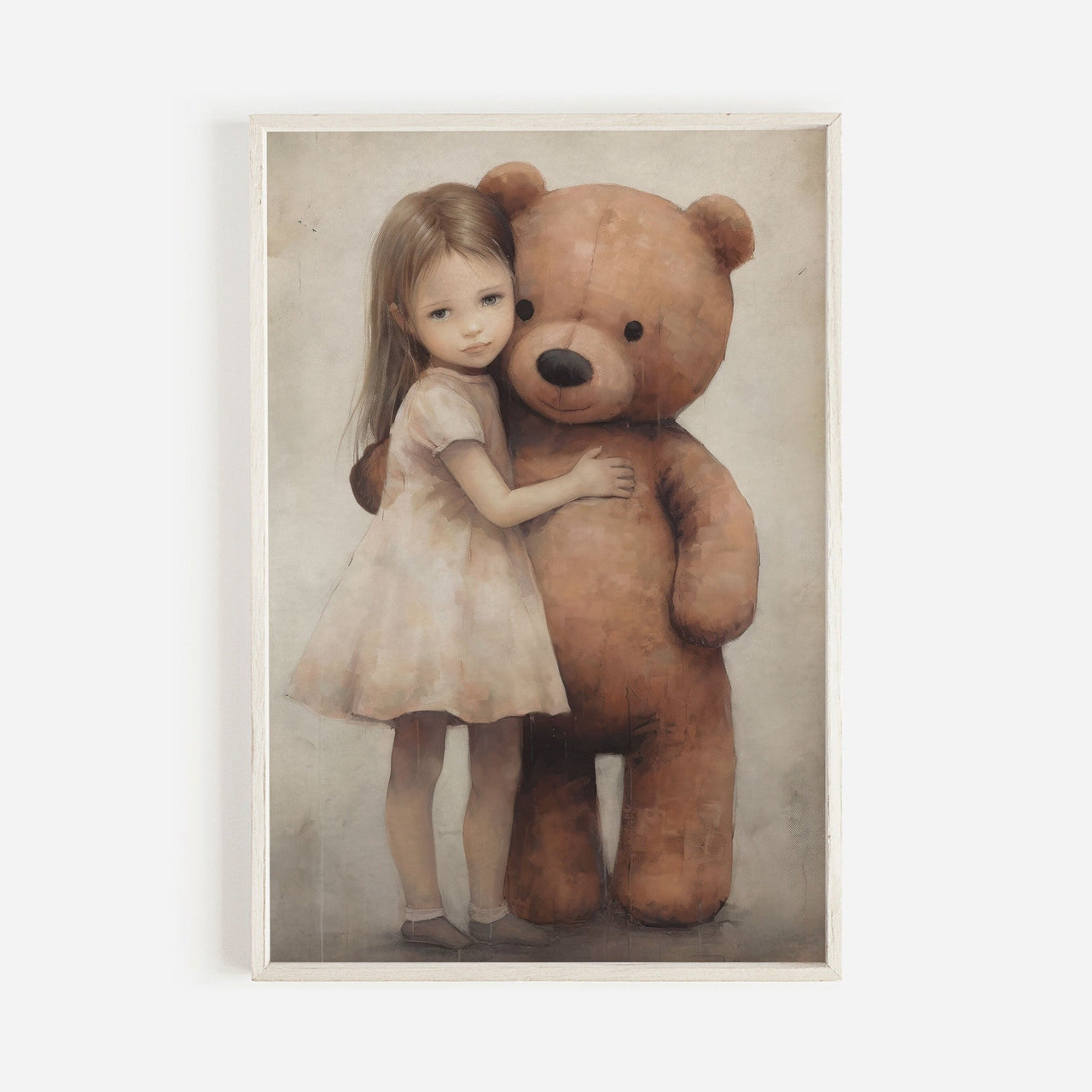 Teddy Bear Wall Art – Animal Nursery Print for Kids Room