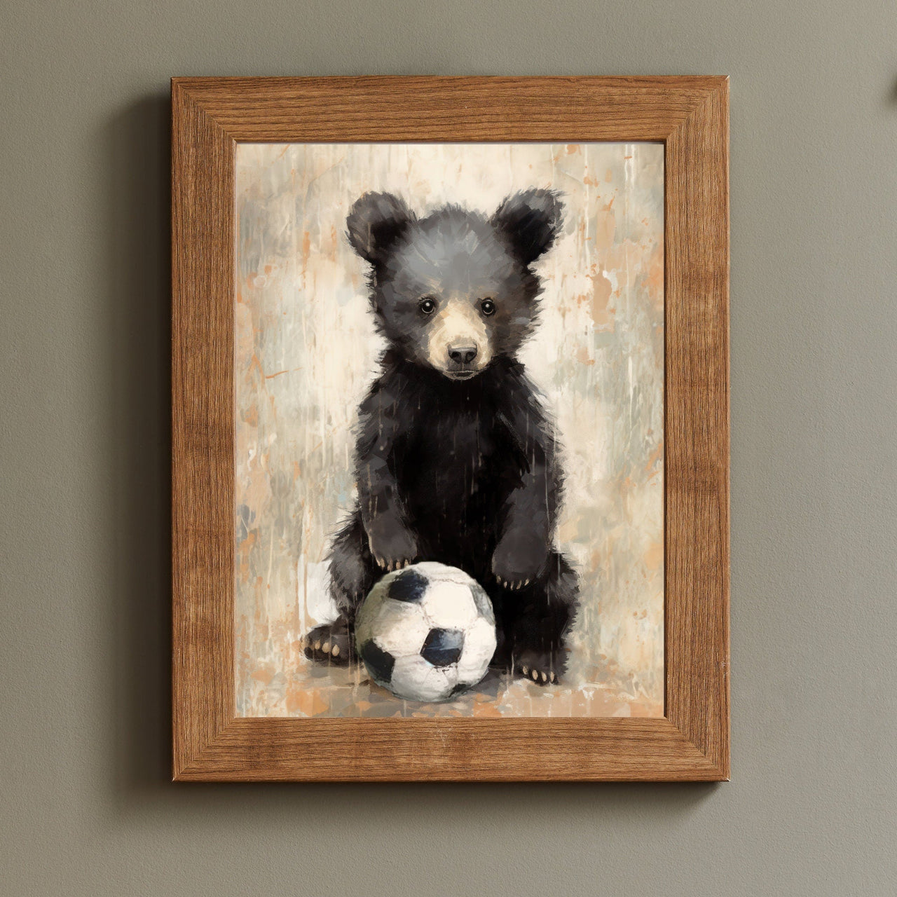 Bear Cub Wall Art – Animal Boys Room Print