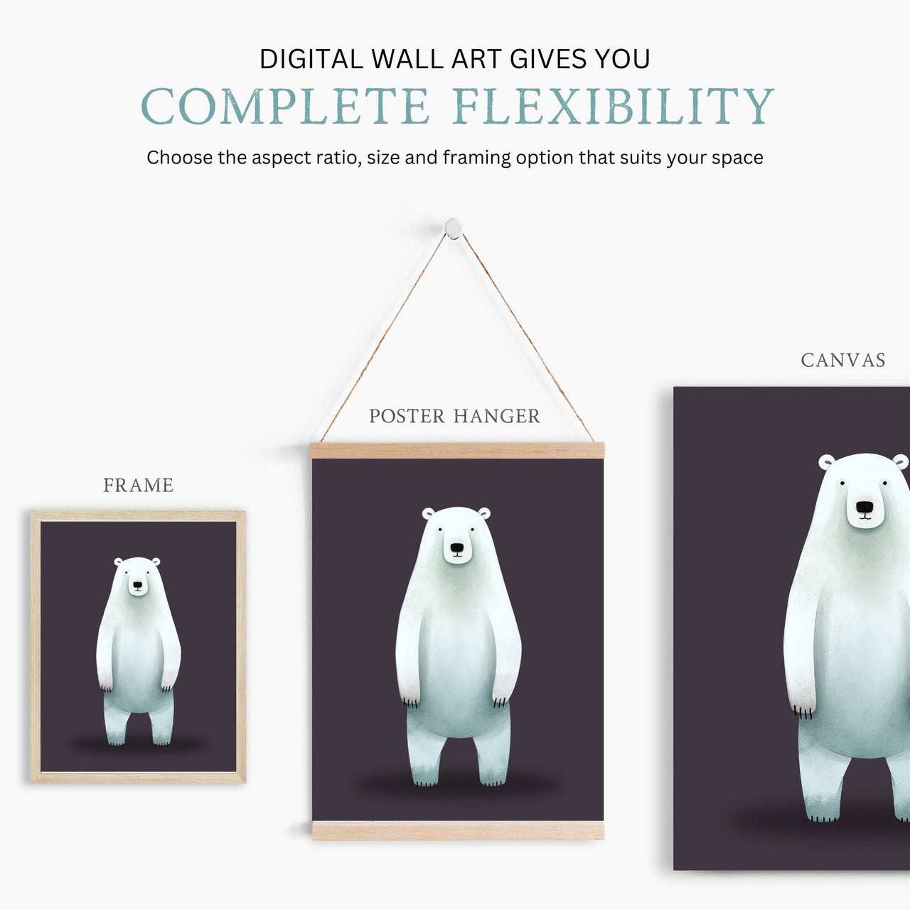 Bear Wall Art – Woodland Kids Room Decor • Set of 3