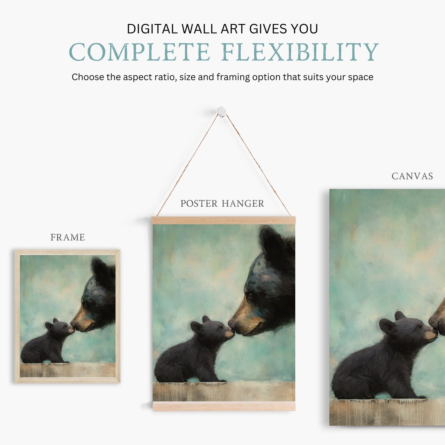 Bear Nursery Print, Vintage Animal Wall Decor, Cute Kids Room Art - WildfieldPrints