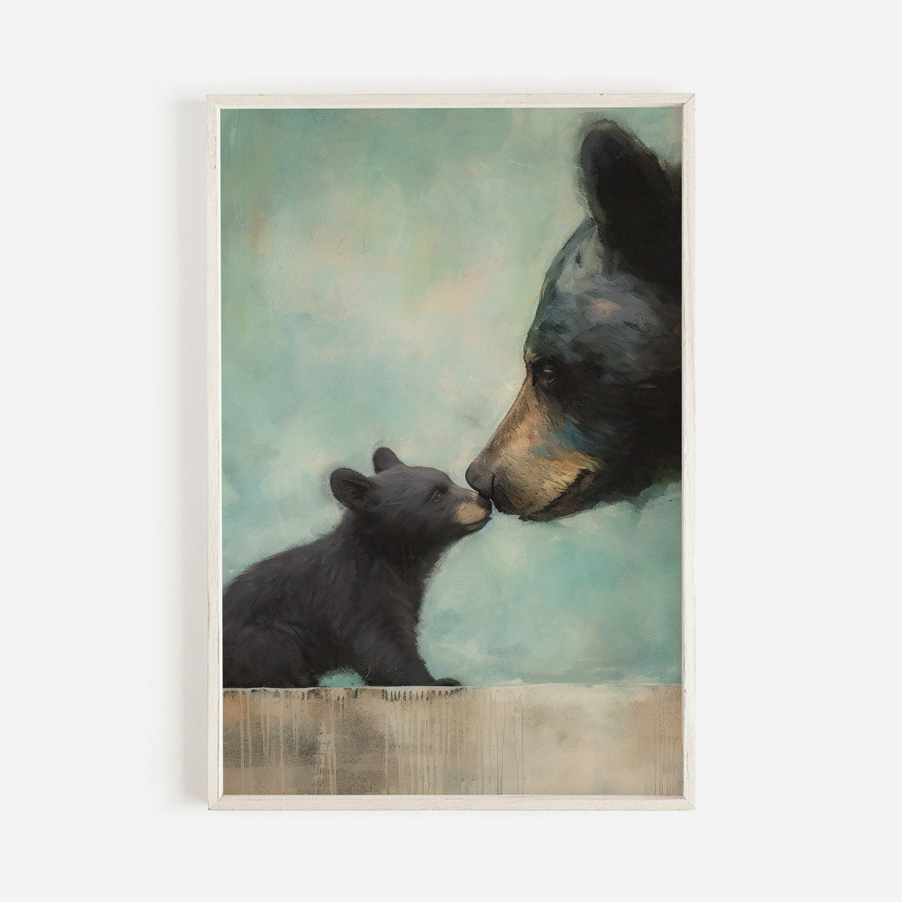 Mama Bear Wall Art – Animal Nursery Decor for Kids Room