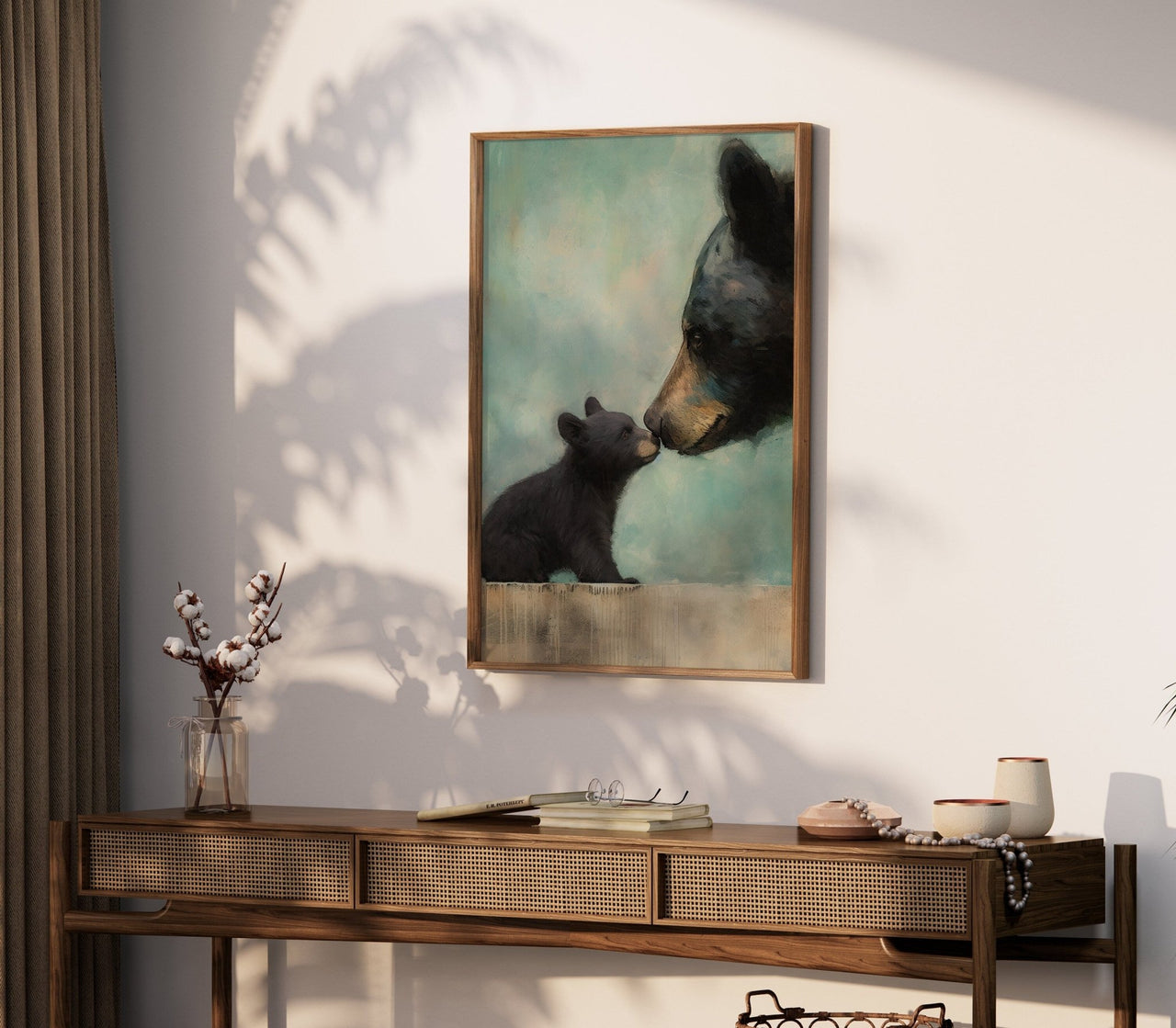 Mama Bear Wall Art – Animal Nursery Decor for Kids Room