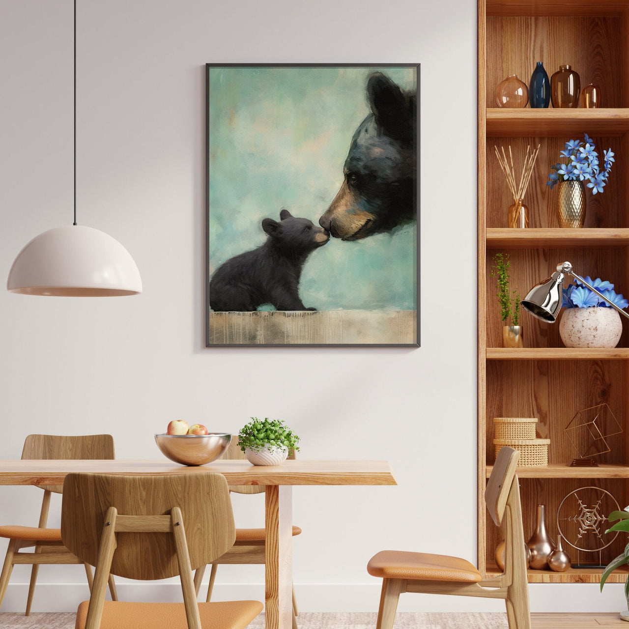 Mama Bear Wall Art – Animal Nursery Decor for Kids Room