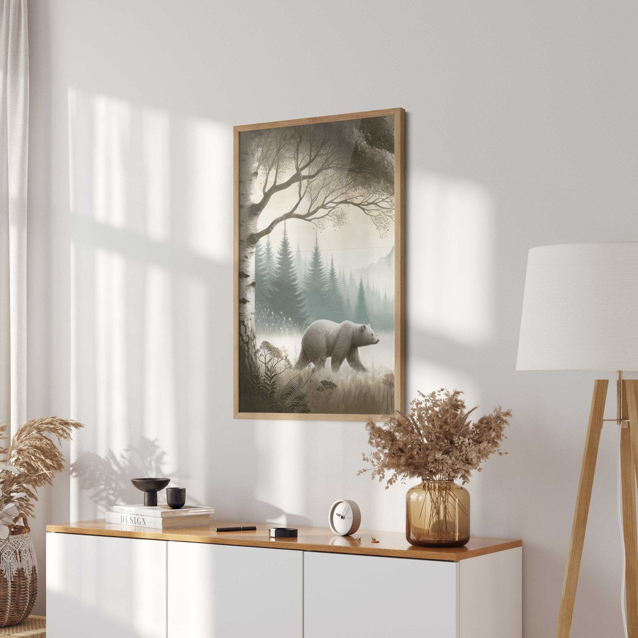 Bear Wall Art – Animal Living Room Print