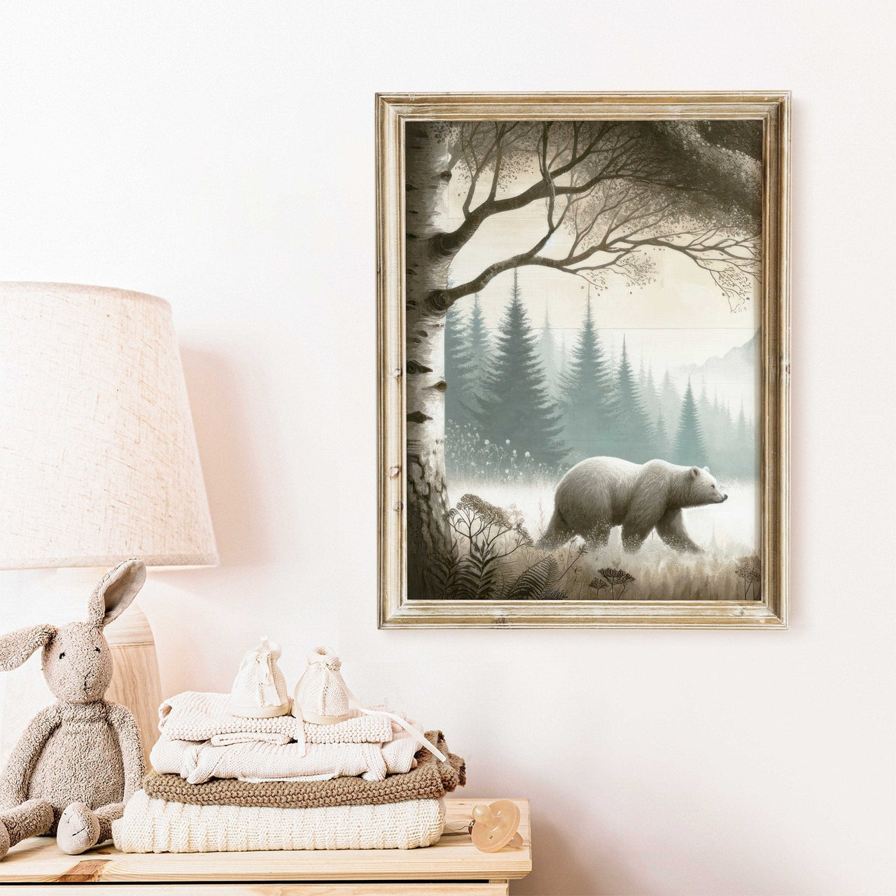 Bear Wall Art – Animal Living Room Print