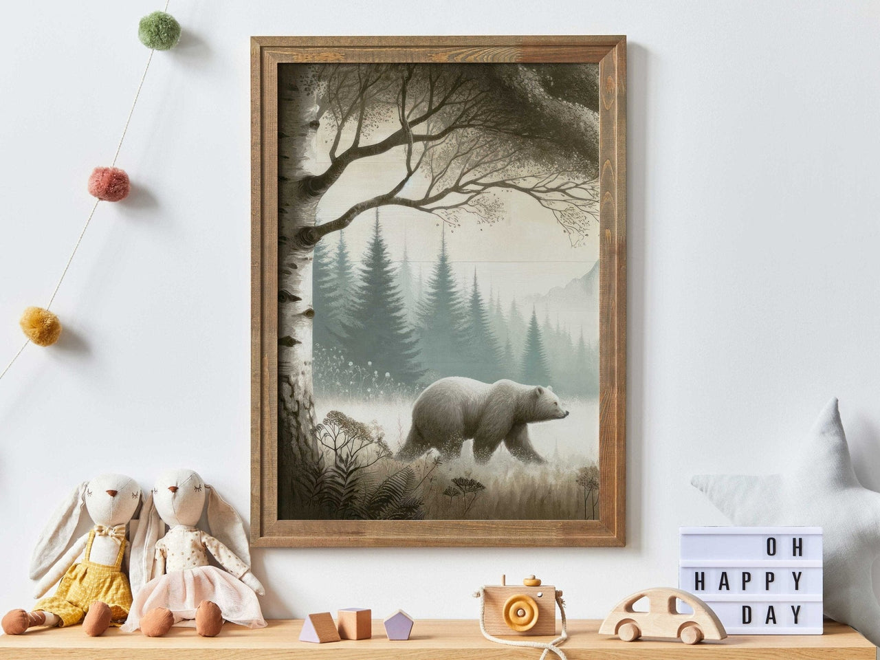 Bear Wall Art – Animal Living Room Print