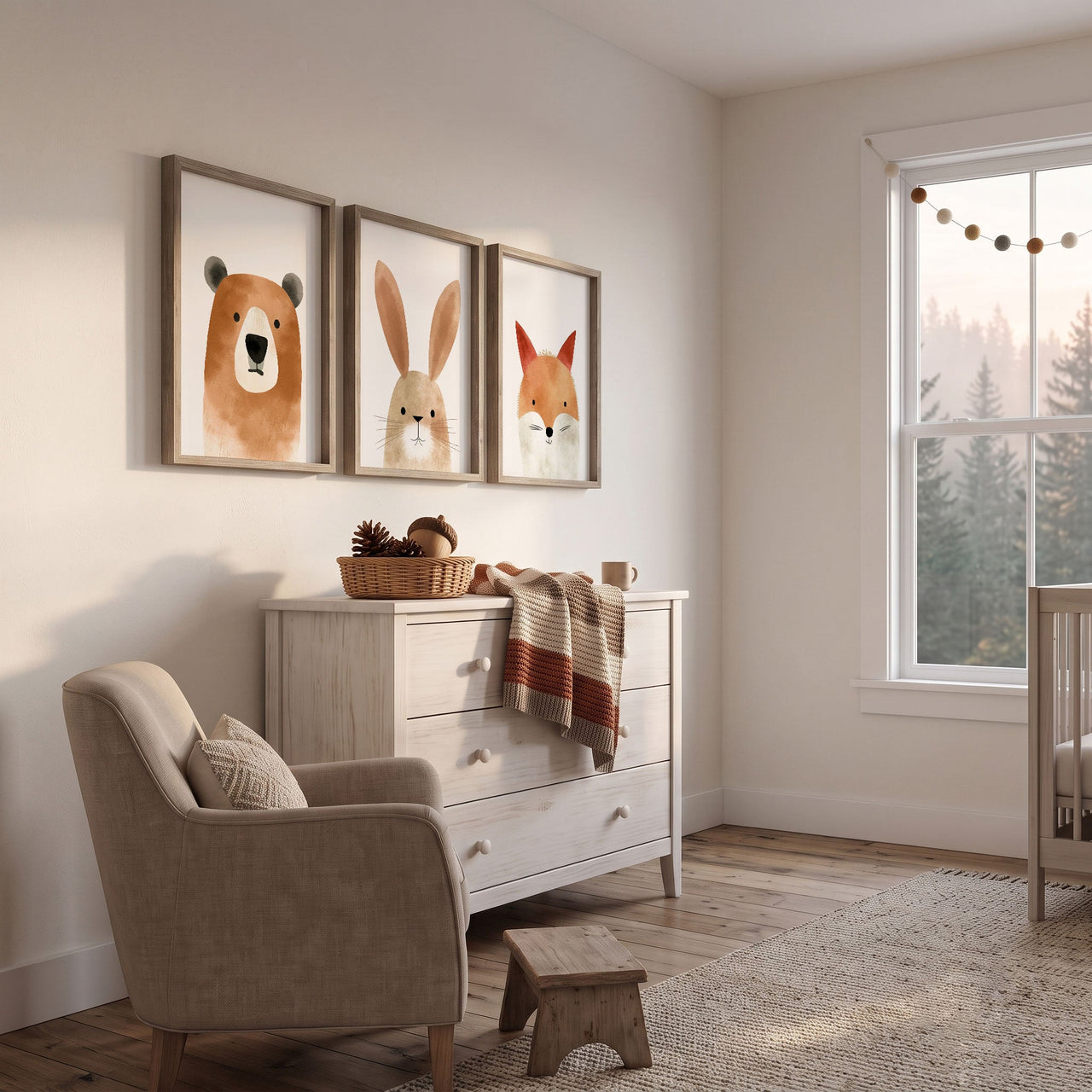 Bear Wall Art – Animal Nursery Print • Set of 3