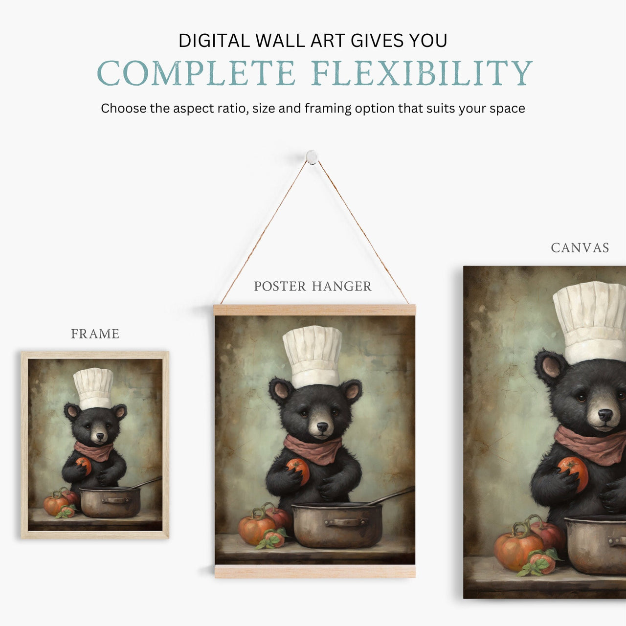 Black Bear Wall Art – Animal Nursery Print