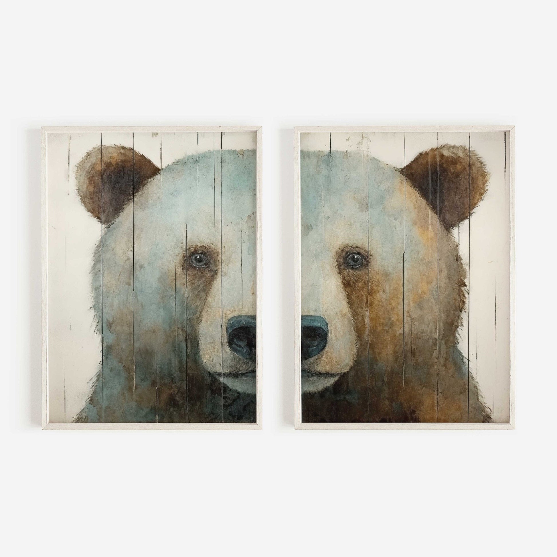 Bear Wall Art, Rustic Animal Print, Nursery Decor - WildfieldPrints