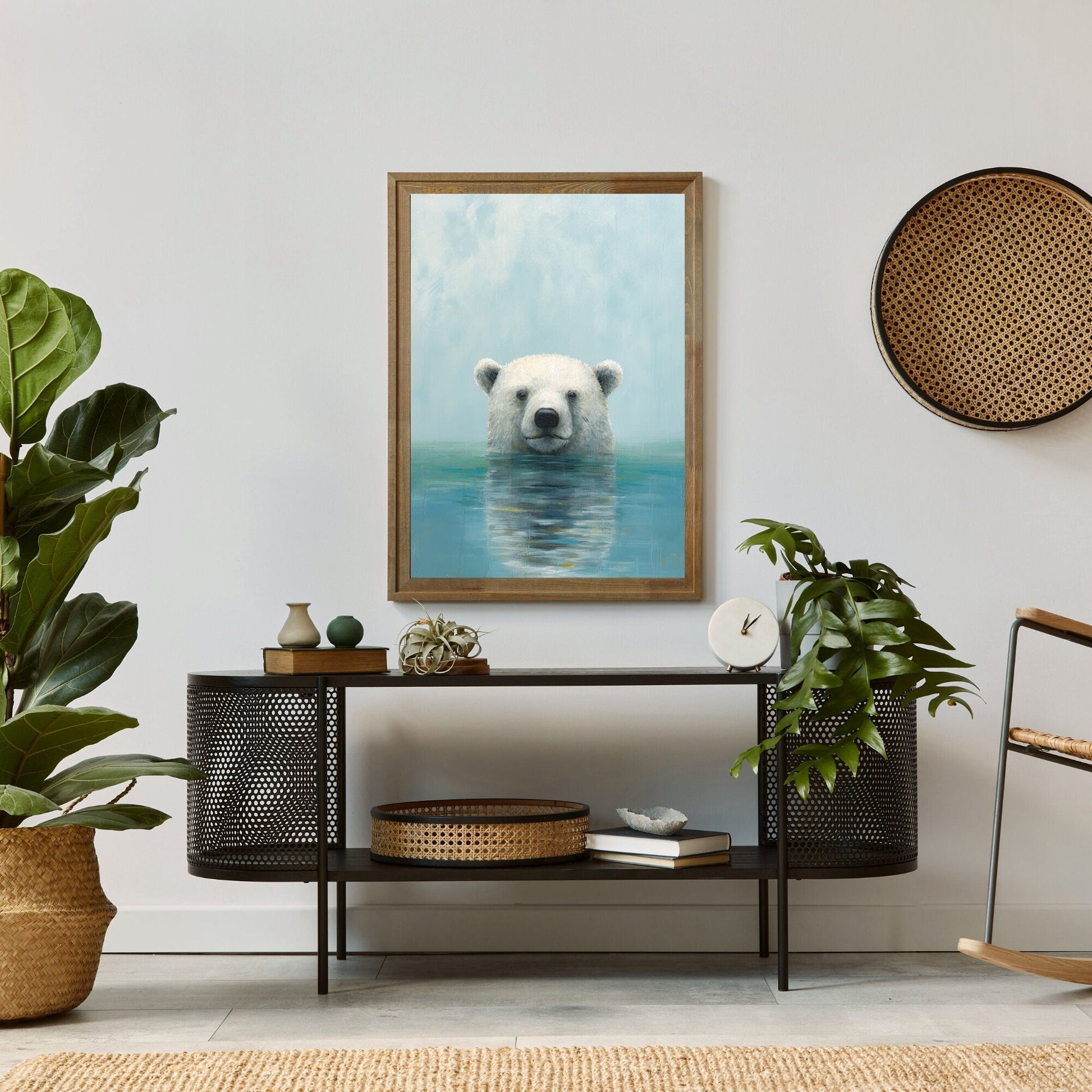 Bear Wall Decor, Polar Bear Artwork, Rustic Nursery Animal Prints - WildfieldPrints