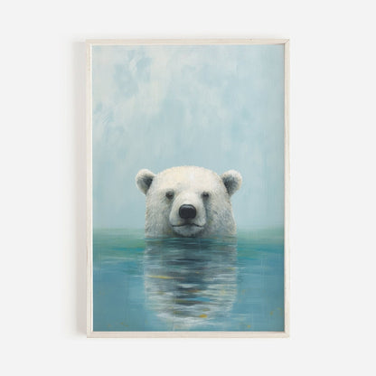 Bear Wall Decor, Polar Bear Artwork, Rustic Nursery Animal Prints - WildfieldPrints
