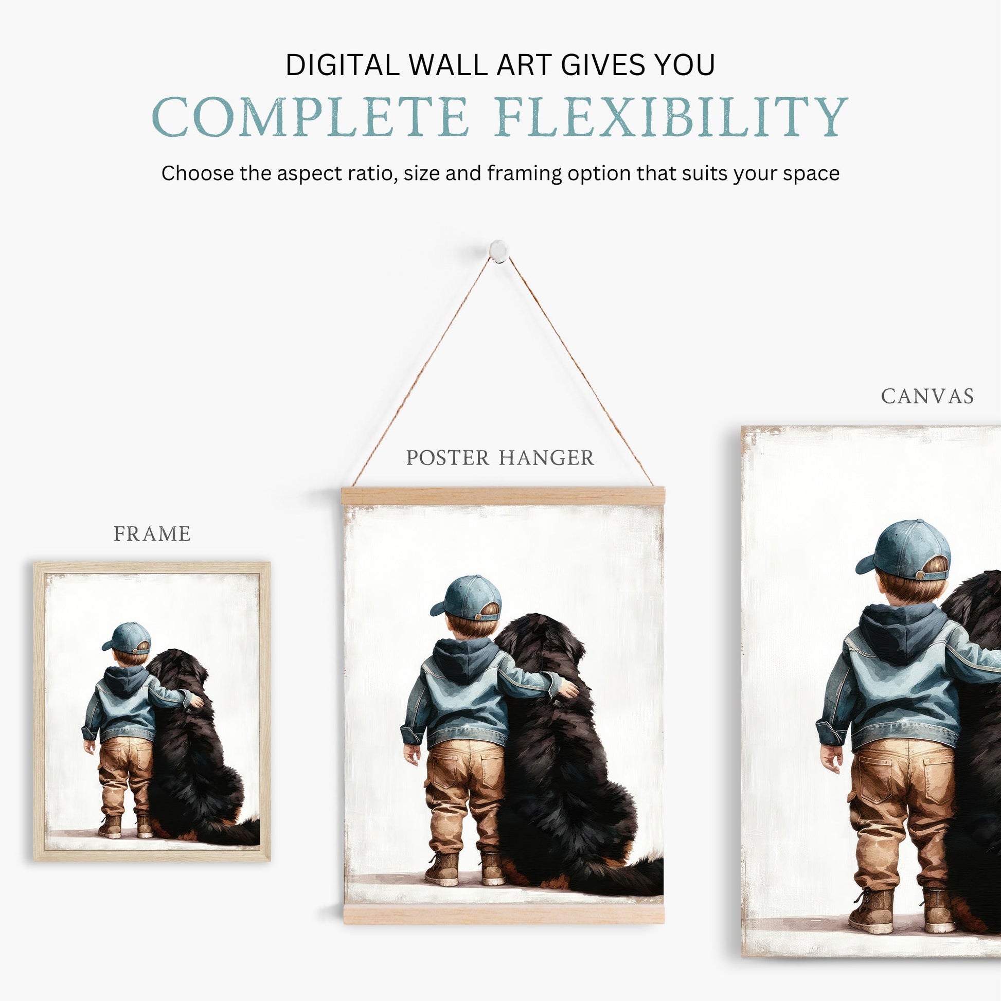 Bernese Mountain Dog Art, Boy's Room Decor, Toddler Wall Print - WildfieldPrints
