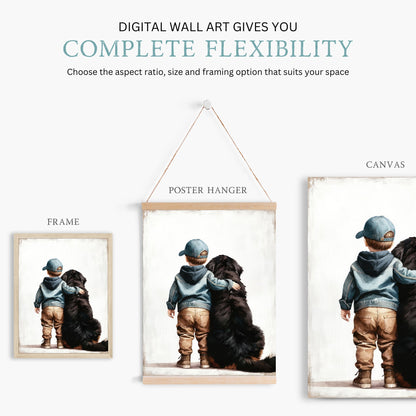 Bernese Mountain Dog Art, Boy's Room Decor, Toddler Wall Print - WildfieldPrints