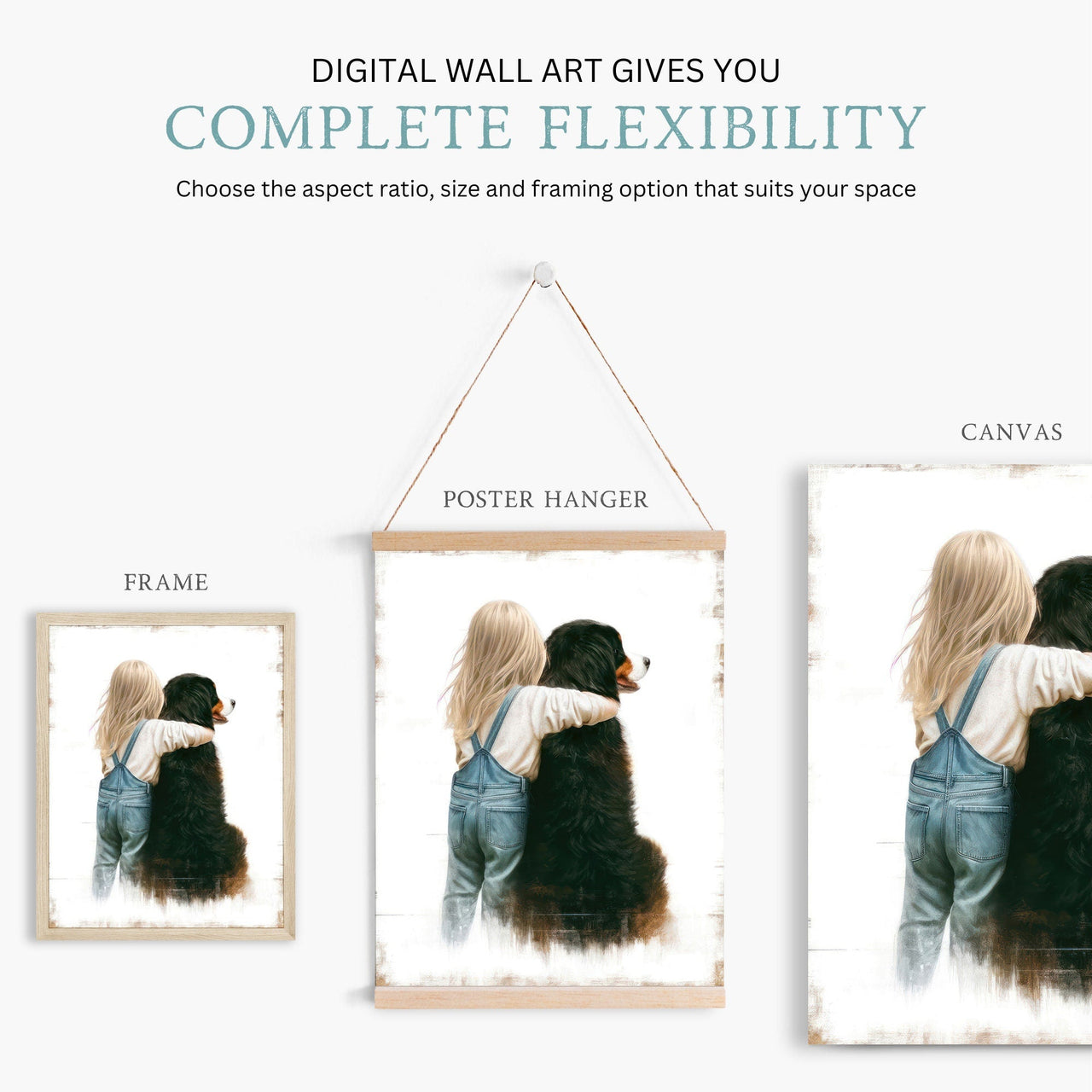 Bernese Mountain Dog Wall Art – Animal Nursery Print for Girls
