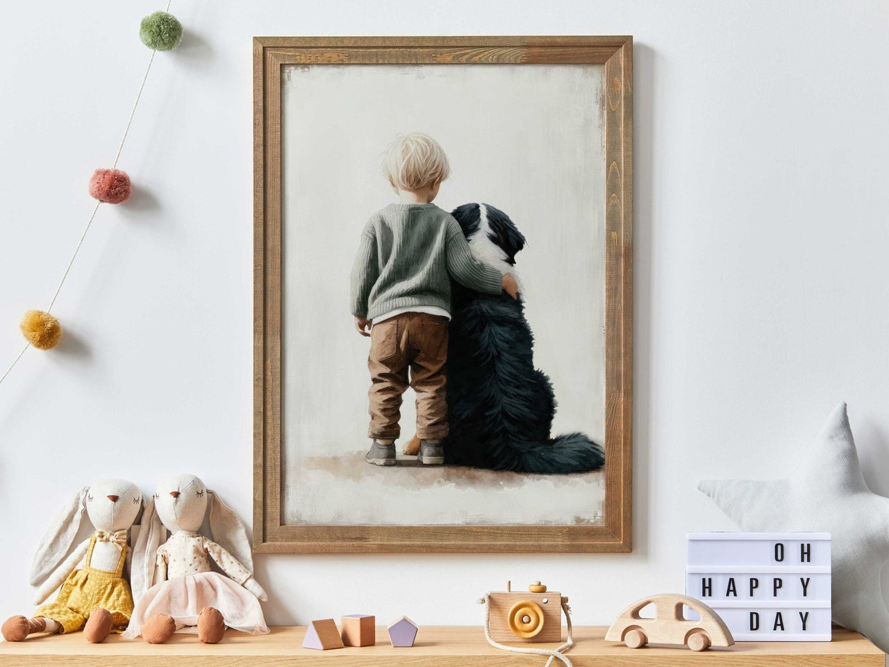 Bernese Mountain Dog Wall Art – Animal Boys Room Print