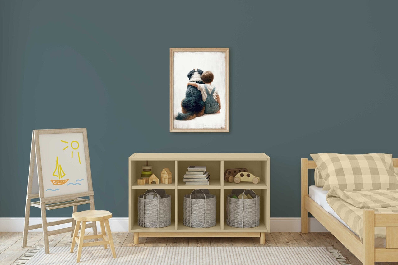 Bernese Mountain Dog Wall Art – Animal Boys Nursery Print