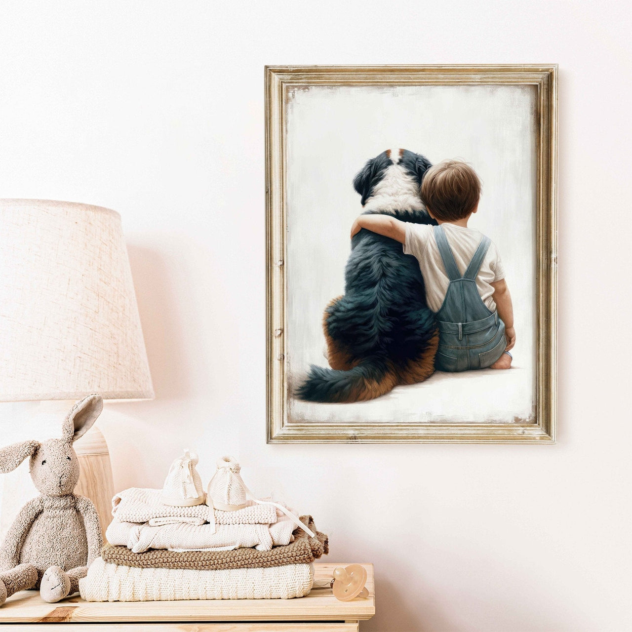 Bernese Mountain Dog Wall Art – Animal Boys Nursery Print