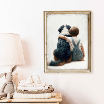 Bernese Mountain Dog Print, Toddler Room Decor, Boys Nursery Art - WildfieldPrints