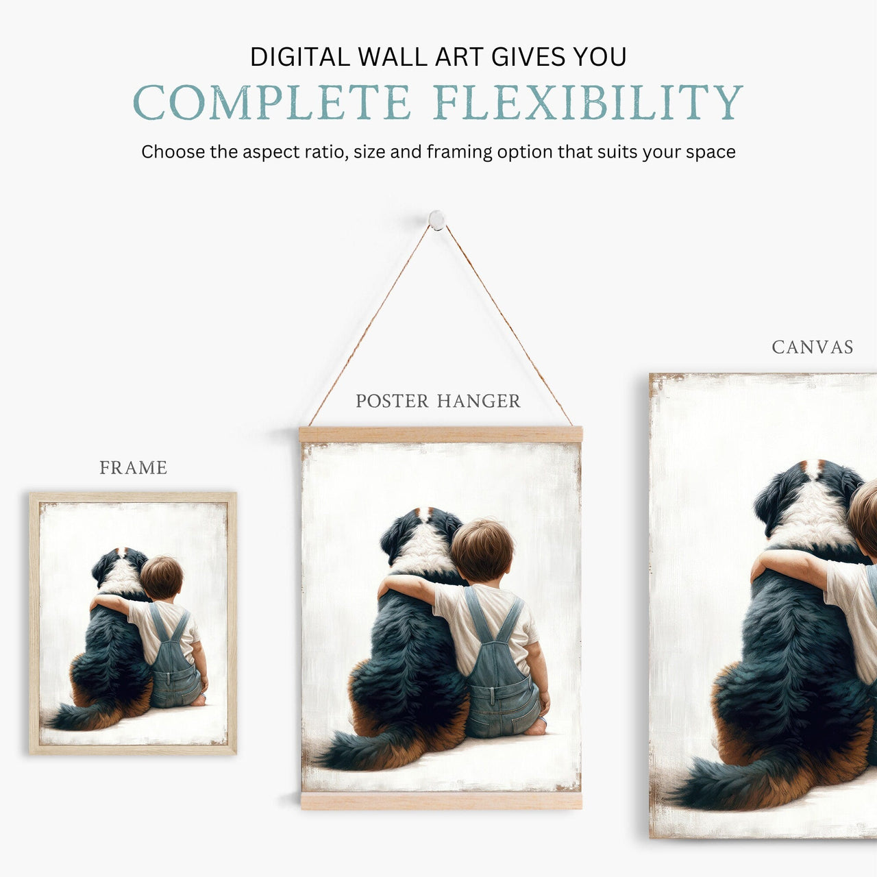 Bernese Mountain Dog Wall Art – Animal Boys Nursery Print