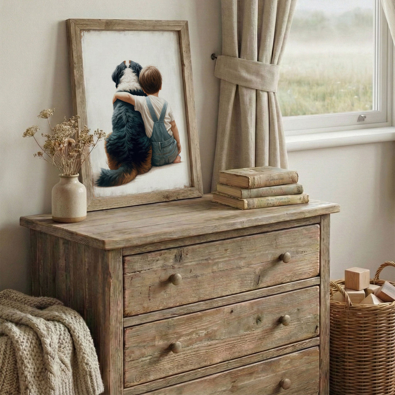 Bernese Mountain Dog Wall Art – Animal Boys Nursery Print