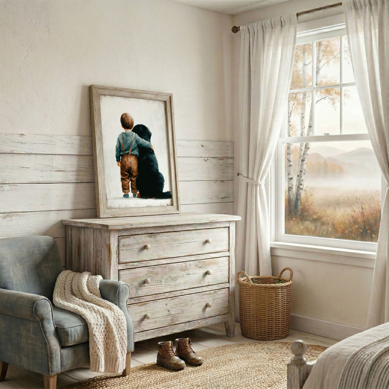 Bernese Mountain Dog Wall Art – Animal Boys Room Print