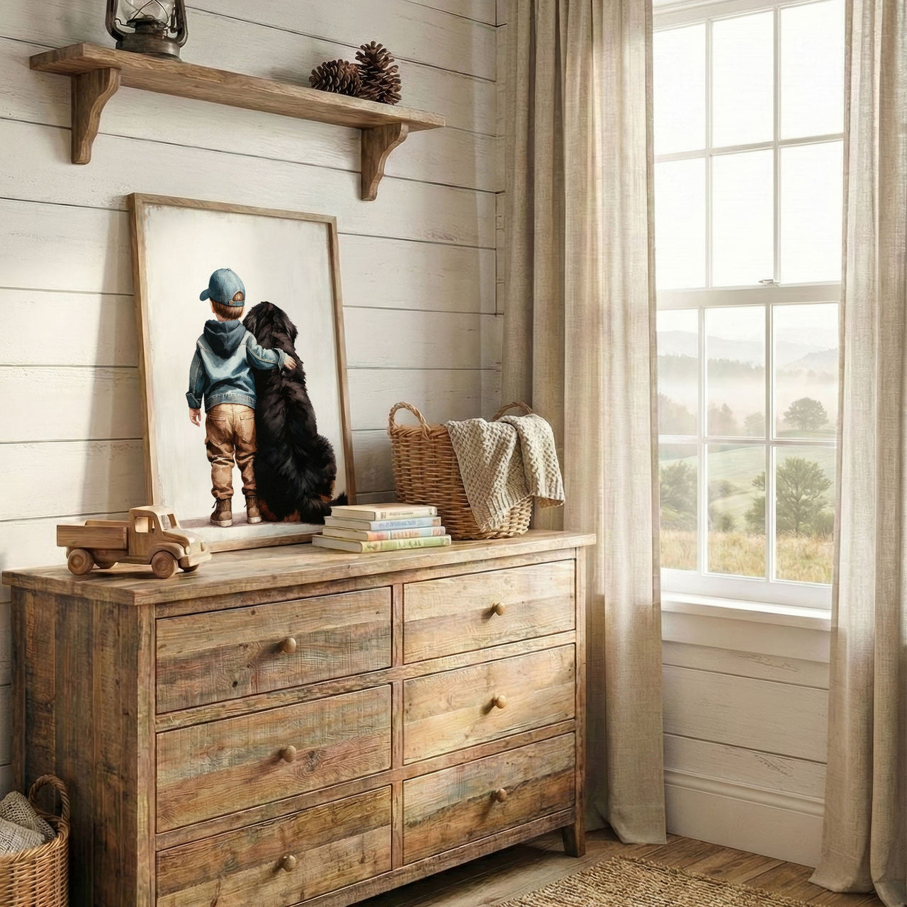Bernese Mountain Dog Wall Art – Animal Toddler Room Decor