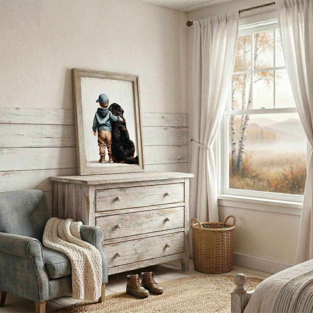 Bernese Mountain Dog Wall Art – Animal Toddler Room Decor