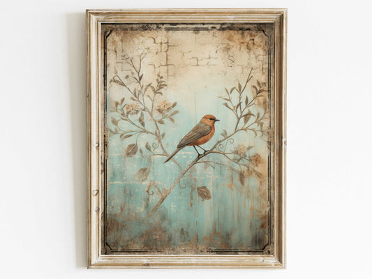 Bird Wall Art, Rustic Home Decor, Nature Print, Vintage Botanical Decor - WildfieldPrints