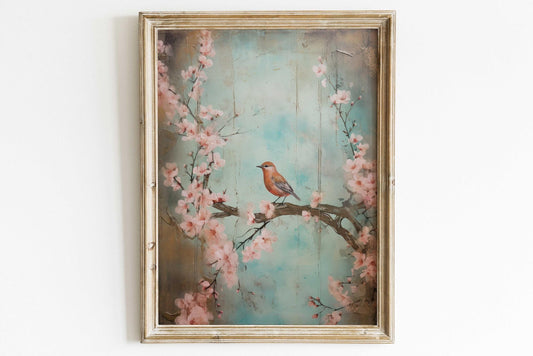 Bird Wall Art, Rustic Home Decor, Nature Print, Vintage Botanical Design - WildfieldPrints