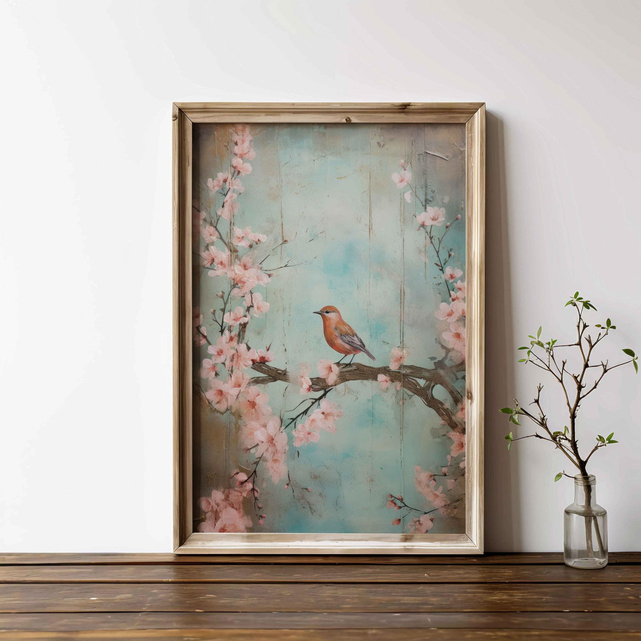 Red Bird Wall Art – Nature Boys Room Print