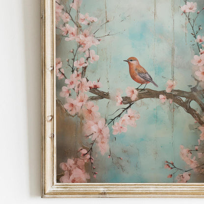 Bird Wall Art, Rustic Home Decor, Nature Print, Vintage Botanical Design - WildfieldPrints