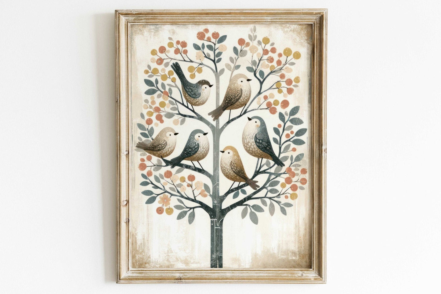 Bird Wall Art, Vintage Rustic Decor, Whimsical Nature Prints - WildfieldPrints