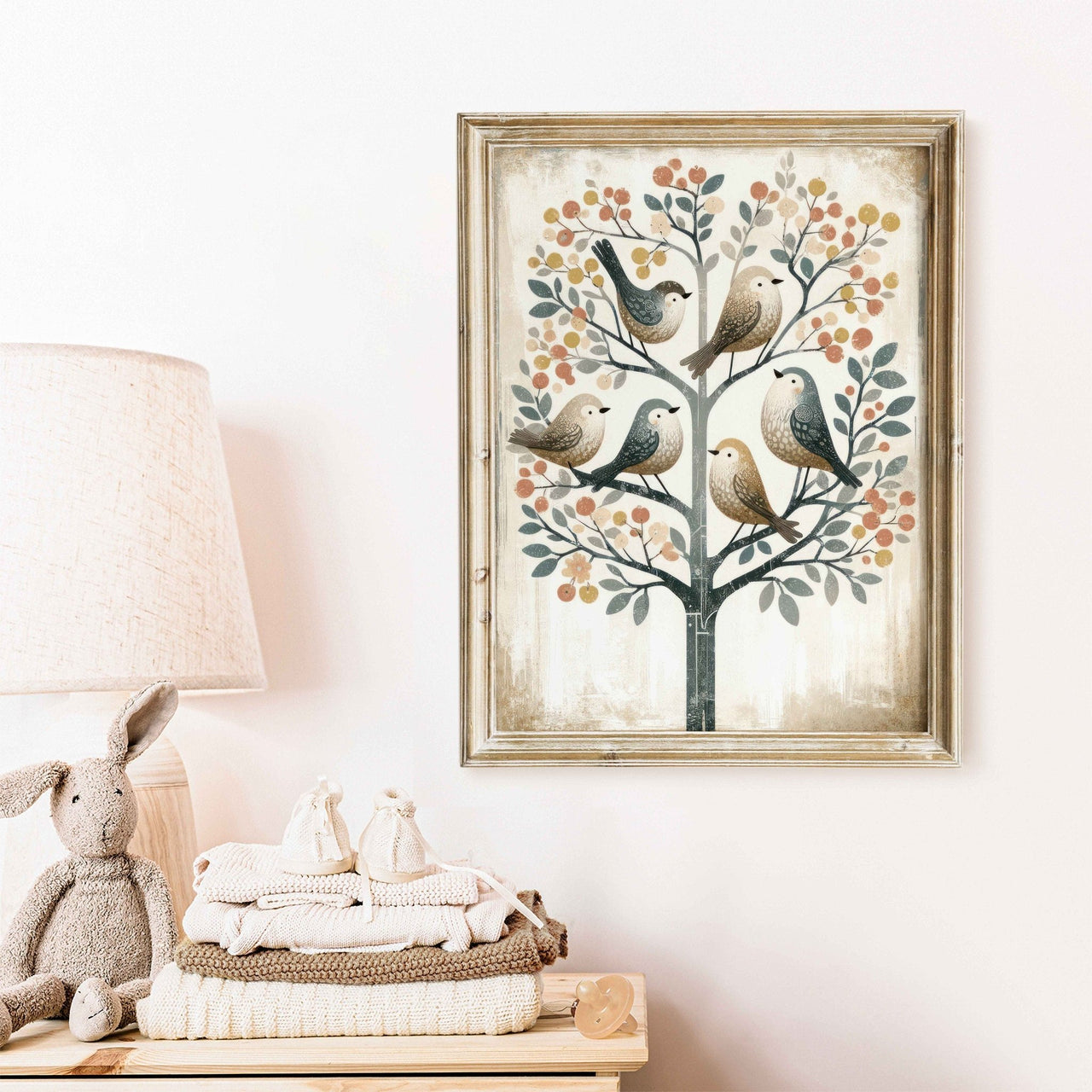 Whimsical Bird Wall Art – Nature Girls Room Decor