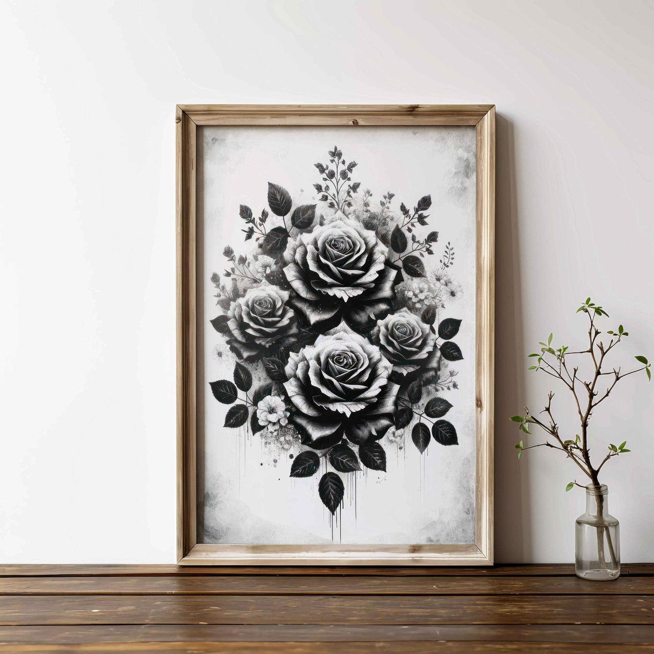 Black Rose Print – Floral Wall Art for Home