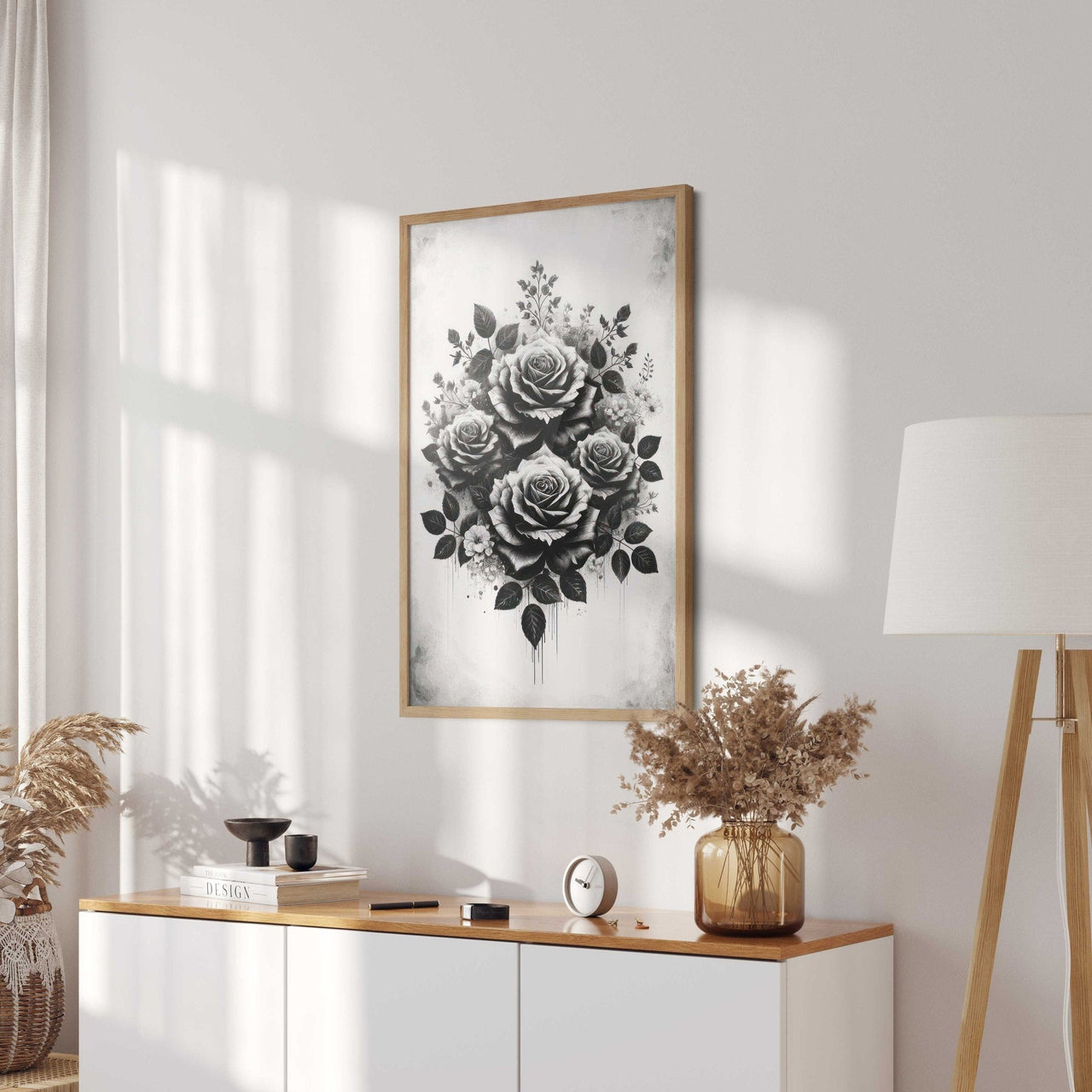 Black Rose Print – Floral Wall Art for Home