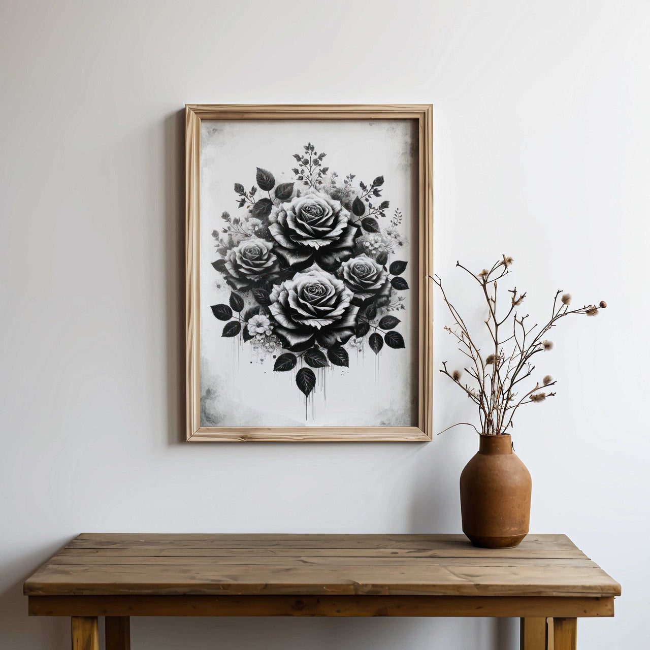 Black Rose Print – Floral Wall Art for Home
