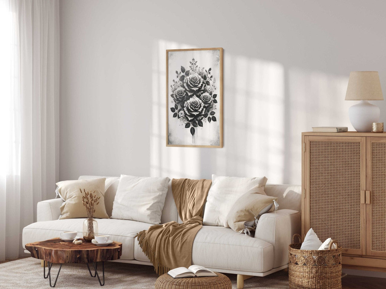 Black Rose Print – Floral Wall Art for Home