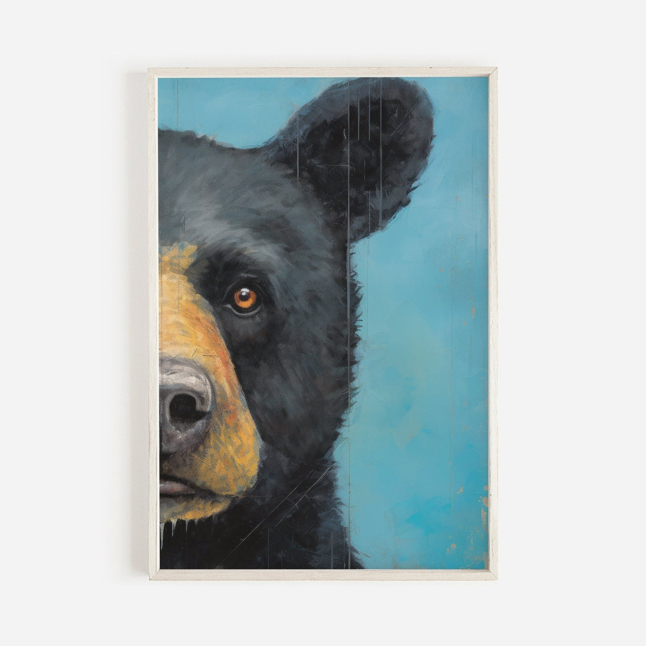 Black Bear Wall Art – Forest Animal Nursery Print