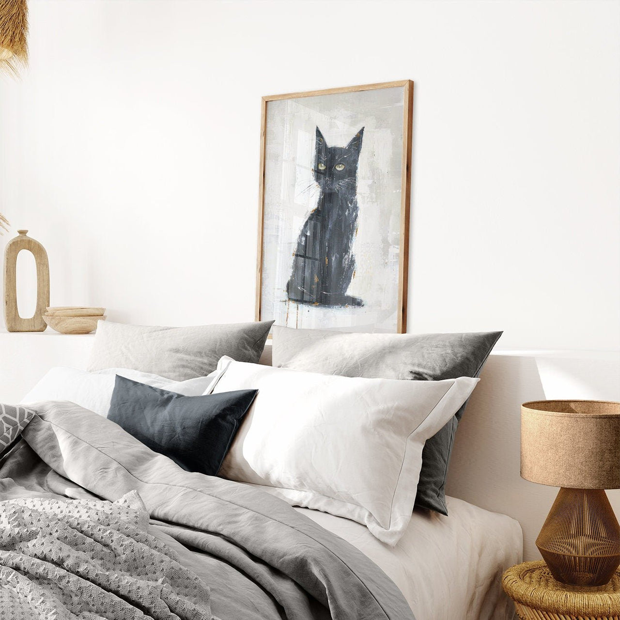 Black Cat Wall Art – Animal Nursery Print