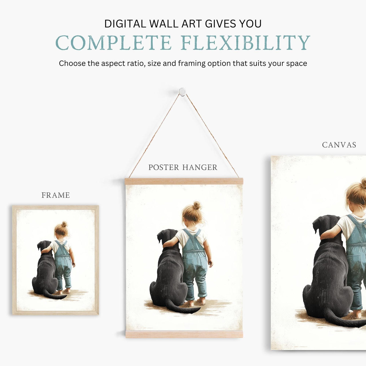 Black Labrador Wall Art – Dog Nursery Print for Girls