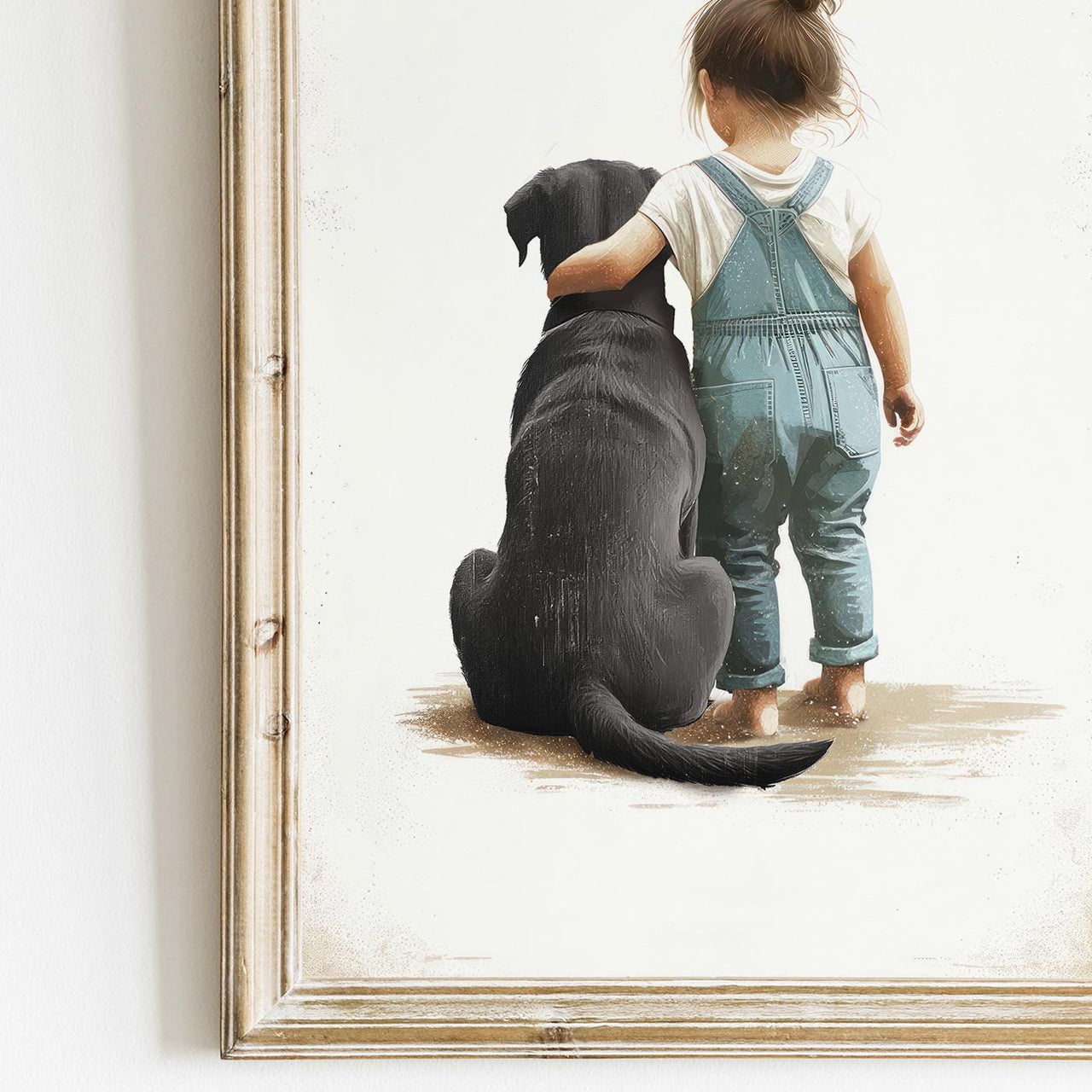 Black Lab Wall Art – Dog Nursery Print for Girls Room