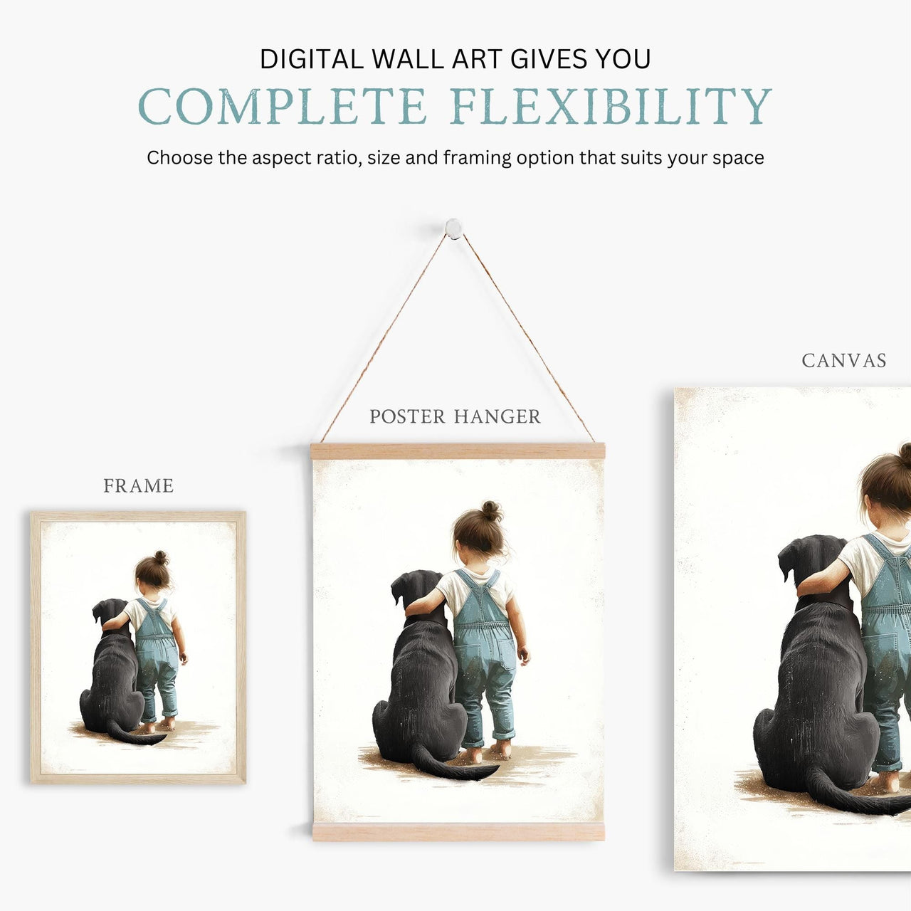 Black Lab Wall Art – Dog Nursery Print for Girls Room