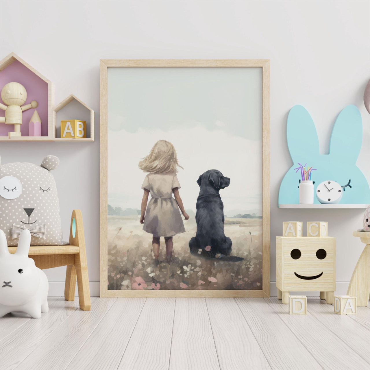 Black Labrador Wall Art – Pet Nursery Print