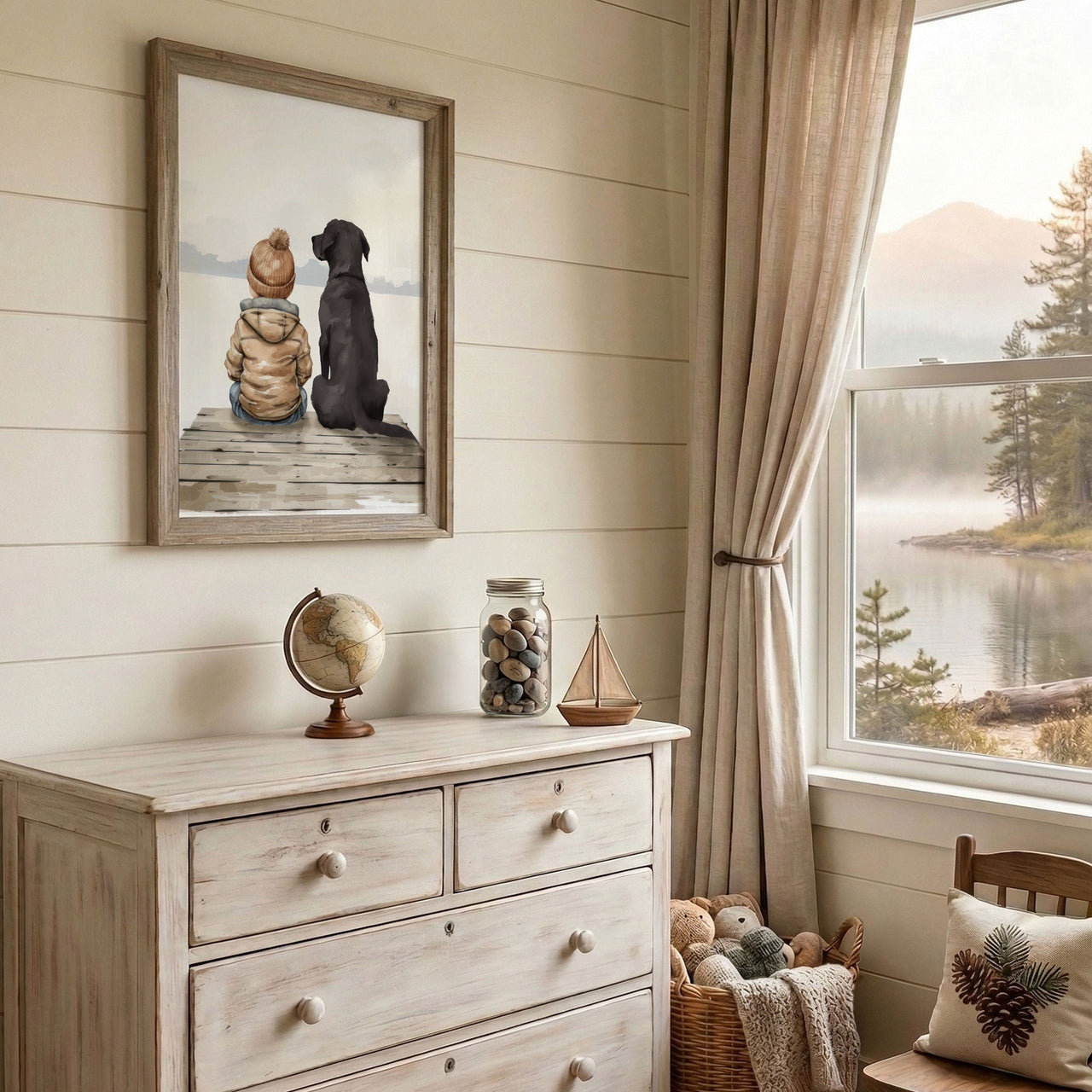 Black Labrador Print – Dog Boys Room Wall Art