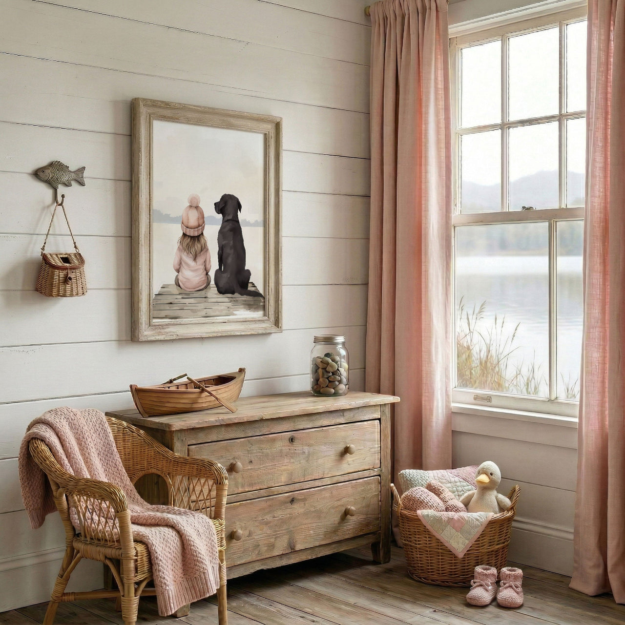 Black Labrador Print – Dog Nursery Wall Art for Girls